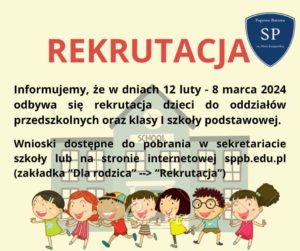 Plakat z informacją o rekrutacji.